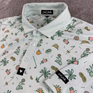 Bad Birdie Golf Polo Short Sleeve Shirt Desert Tropical Men's XL Performance